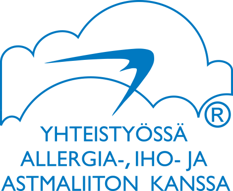 Logo. Yhteistyössä Allergia-, iho- ja astmaliiton kanssa