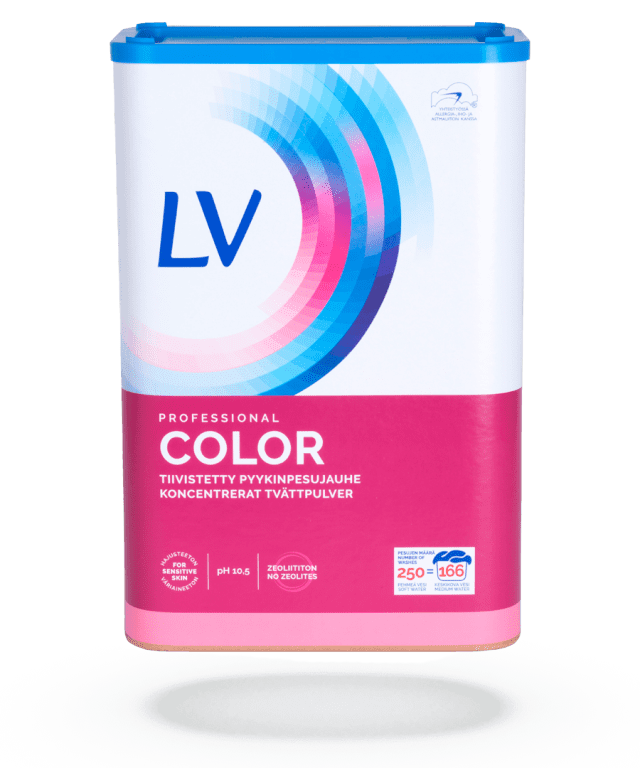 Kuvassa LV Color Professional tiivistetty pyykinpesujauhe 8 kg