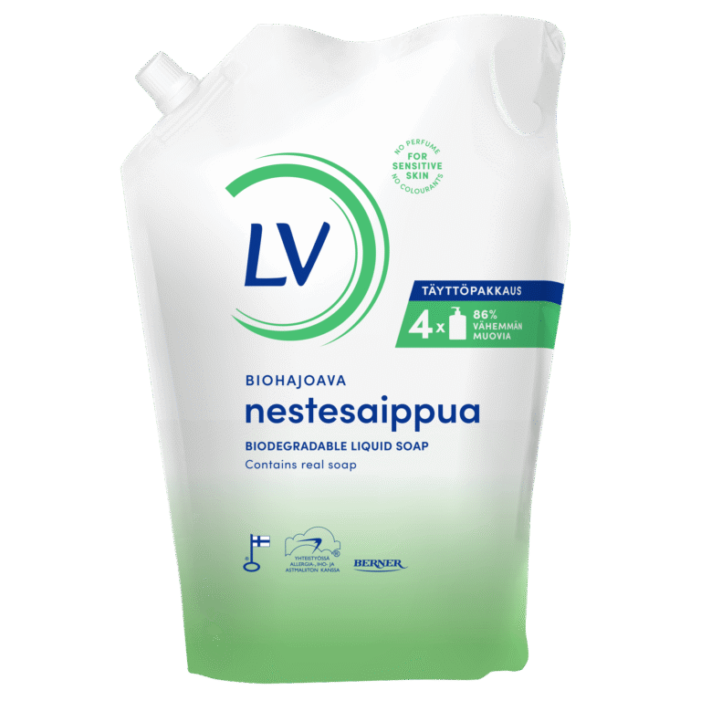 LV 1,2 Biohajoava nestesaippua pussi