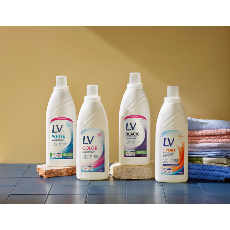 Kuvassa on LV pyykinpesuaineet 750ml