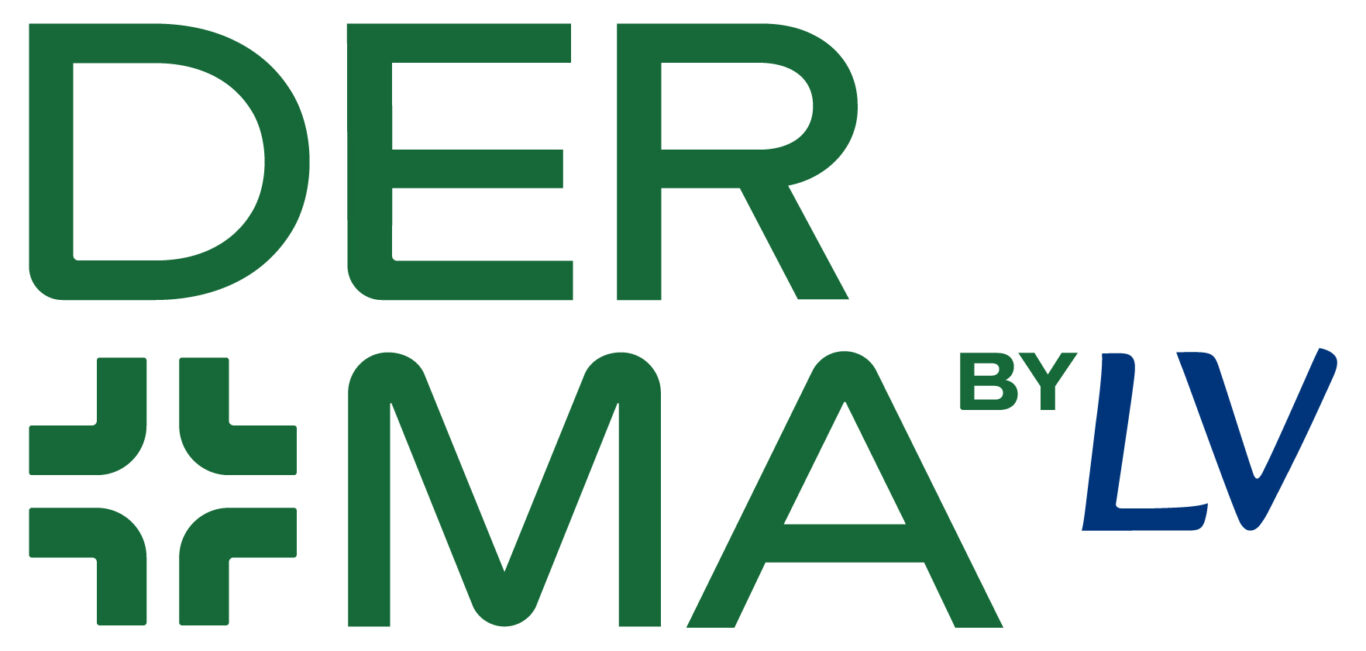 Kuvassa on Derma by LV logo