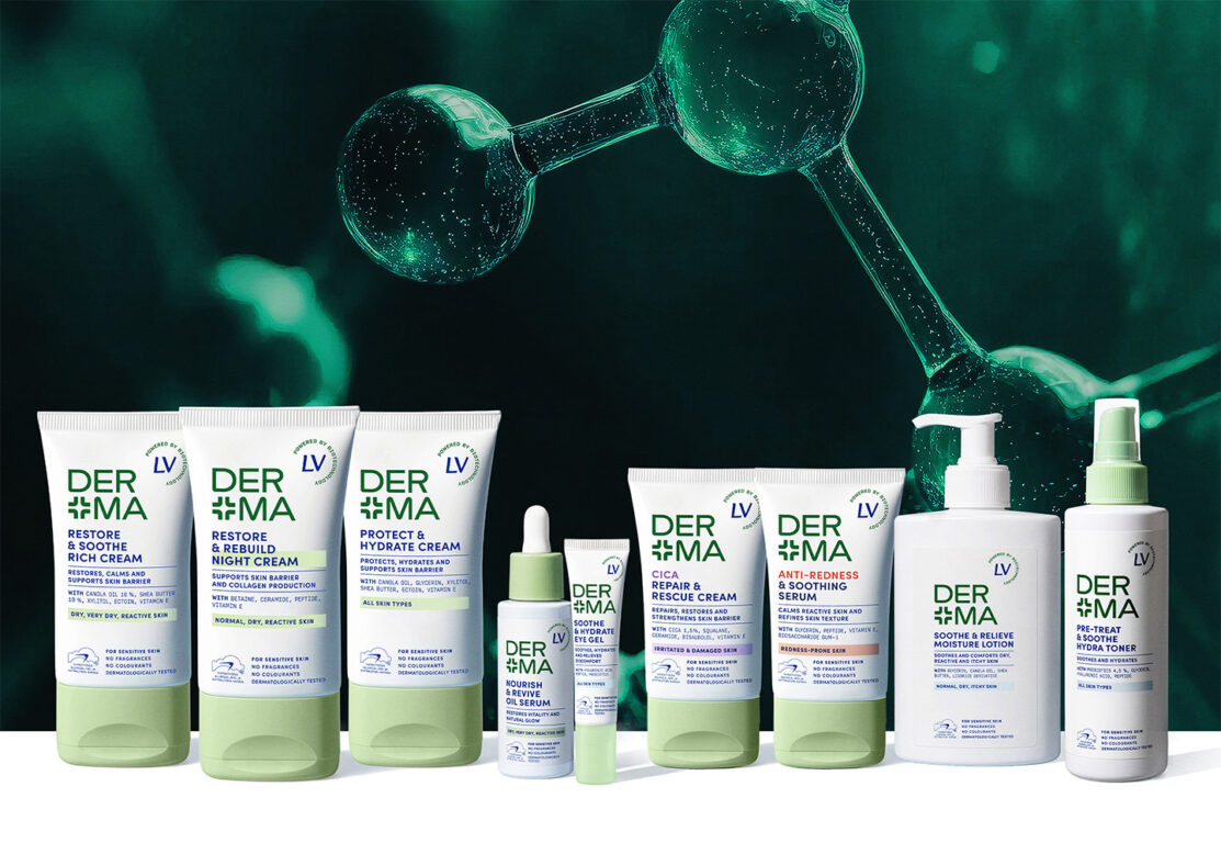 Kuvassa on Derma by LV tuotteet